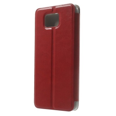 Samsung Galaxy Alpha G850 atvērams sarkans ādas futrālis - maciņš / Vacins.lv