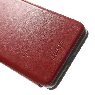 Samsung Galaxy Alpha G850 atvērams sarkans ādas futrālis - maciņš / Vacins.lv