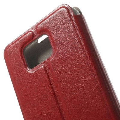 Samsung Galaxy Alpha G850 atvērams sarkans ādas futrālis - maciņš / Vacins.lv