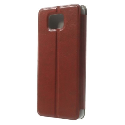 Samsung Galaxy Alpha G850 atvērams melns ādas futrālis - maciņš / Vacins.lv