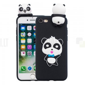 Apple iPhone 7 (iPhone 8, SE 2020) „Squezy“ Boy Panda kieto silikono TPU juodas dėklas - nugarėlė