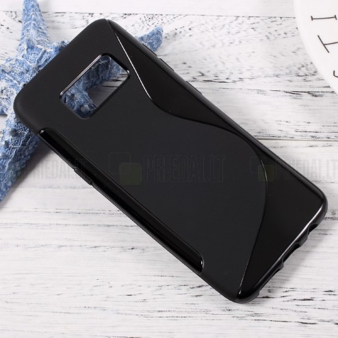 Samsung Galaxy S8+ (G955) silikoninis TPU juodas dėklas - nugarėlė