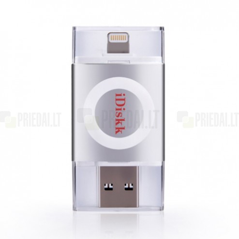 „iDiskk“ Lightning USB 3.0 Flash Drive sidabrinė 32 Gb atmintinė