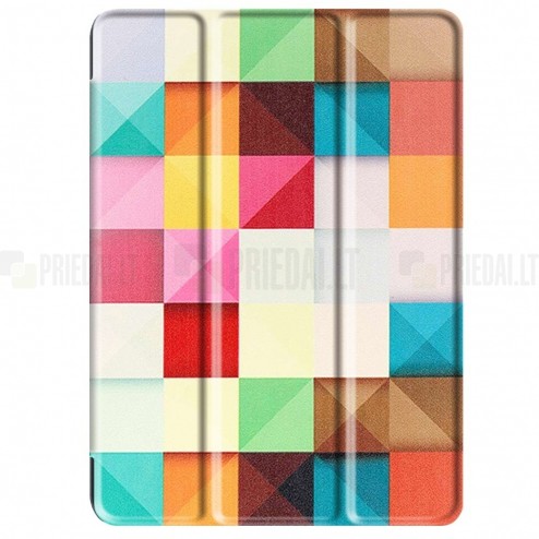 Apple iPad 9.7" 2017 (iPad 9.7" 2018) atverčiamas „Cubes“ spalvotas dėklas - knygutė