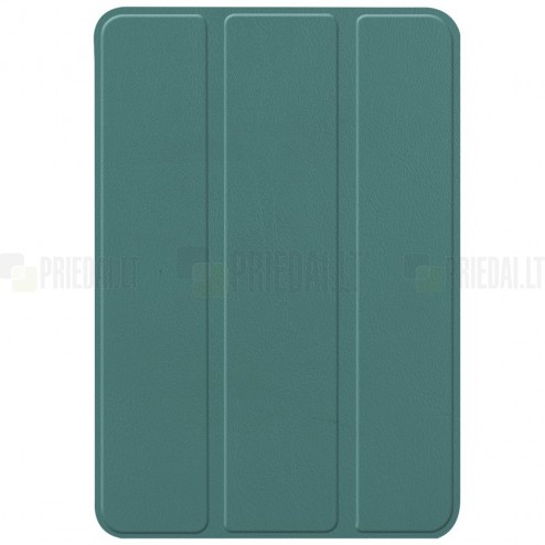 Apple iPad mini 6 2021 atverčiamas žalias odinis dėklas - stovas