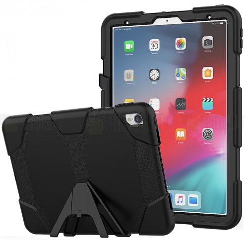 Apple iPad Pro 11" (2018, 1-os kartos) sustiprintos apsaugos dėklas - juodas - nugarėlė