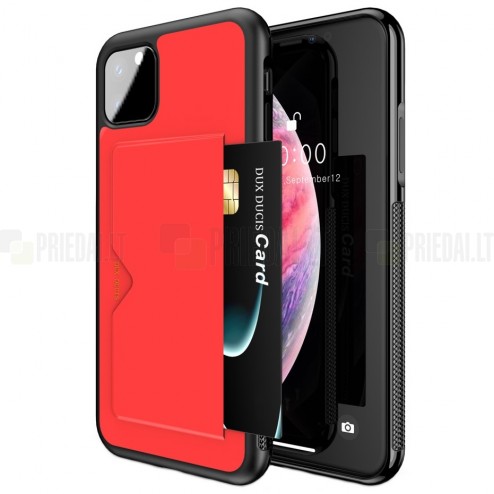„Dux Ducis“ Pocard Apple iPhone 11 Pro Max raudonas kieto silikono dėklas