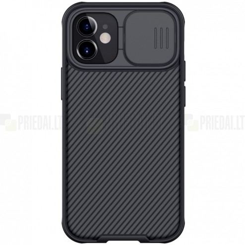 Apple iPhone 12 (12 Pro) „Nillkin“ CamShield juodas dėklas, nugarėlė su kameros apsauga