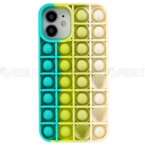 Apple iPhone 12 (12 Pro) „Popit“ Bubble minšto silikono TPU žalias dėklas - nugarėlė
