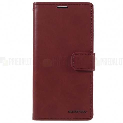 Mercury Blue Moon atverčiamas Apple iPhone 13 Mini bordo odinis dėklas - piniginė