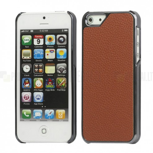 Solidus rudas odinis (dirbtinės odos) Apple iPhone SE (5, 5s) dėklas (dėkliukas)