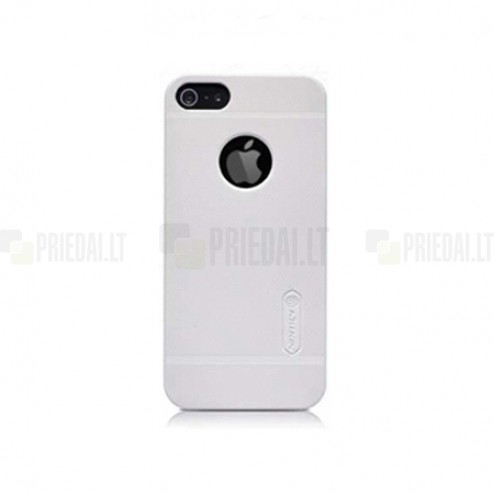 Baltas „Nillkin“ Frosted Shield serijos Apple iPhone SE (5, 5s) dėklas (dėkliukas) su apsaugine ekrano plėvele