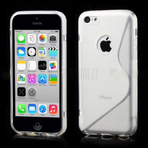 Skaidrus matinis silikoninis Apple iPhone 5C dėklas (dėkliukas)