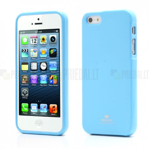 „Mercury“ Color kieto silikono (TPU) šviesiai mėlynas Apple iPhone SE (5, 5s) dėklas (dėkliukas)