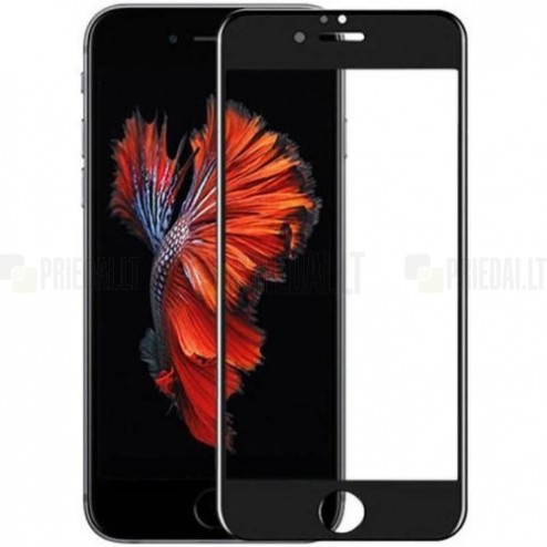 Apple iPhone 6 (iPhone 6s) „Guardian“ 9H Tempered Glass sustiprintos apsaugos juodas pilnai dengiantis apsauginis ekrano stiklas