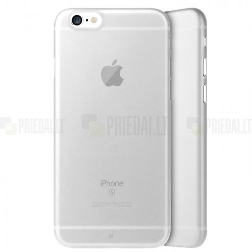 Ploniausias pasaulyje Baseus plastikinis skaidrus Apple iPhone 6s Plus baltas dėklas - nugarėlė