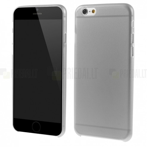 Ploniausias pasaulyje plastikinis skaidrus Apple iPhone 6 (6s) pilkas dėklas - nugarėlė