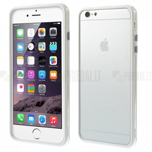 Apple iPhone 6 Plus (6s Plus) skaidrus permatomas rėmelis (kraštų apvadas, bamperis) - baltas