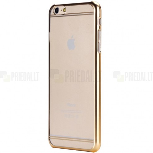 Apple iPhone 6s Plus Rock Neon plastikinis skaidrus permatomas auksinis dėklas