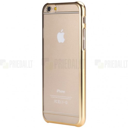 Apple iPhone 6 (6s) Rock Neon plastikinis skaidrus permatomas auksinis dėklas