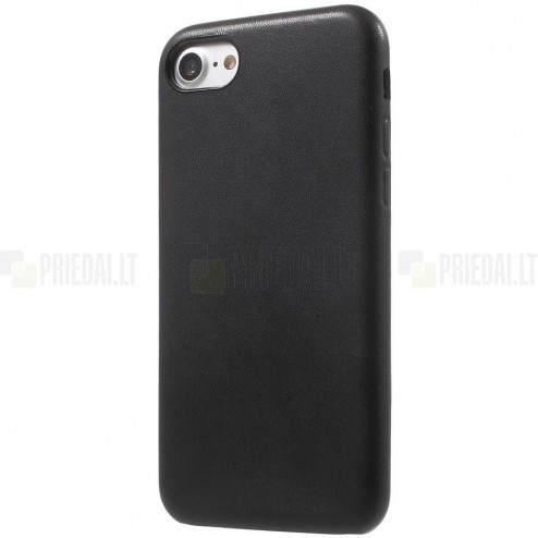 Soft Slim serijos Apple iPhone 7 (iPhone 8) juodas odinis dėklas - nugarėlė