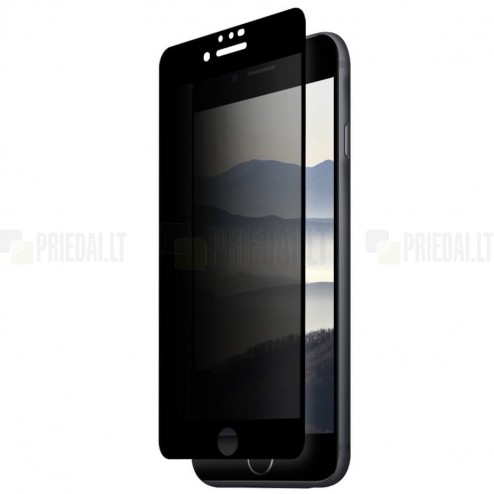 Apple iPhone 7 ir Apple iPhone 8 „Imak“ 9H Tempered Glass privatumo sustiprintos apsaugos juodas pilnai dengiantis apsauginis ekrano stiklas 0,26 mm