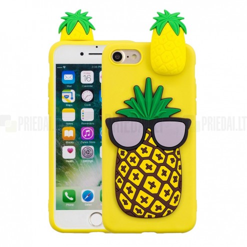 Apple iPhone 7 „Squezy“ Pineapple kieto silikono TPU geltonas dėklas - nugarėlė