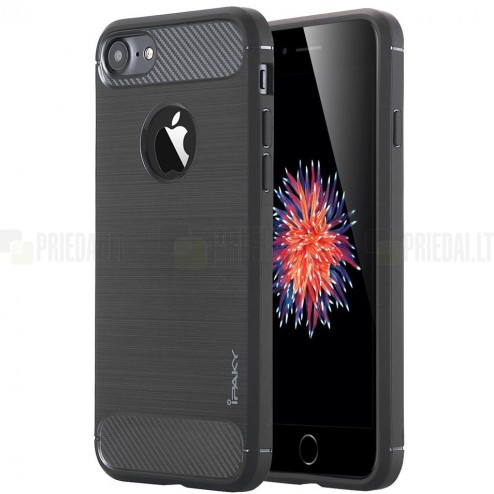 Apple iPhone 7 (iPhone 8) „IPAKY FASHION“ kieto silikono TPU juodas dėklas - nugarėlė