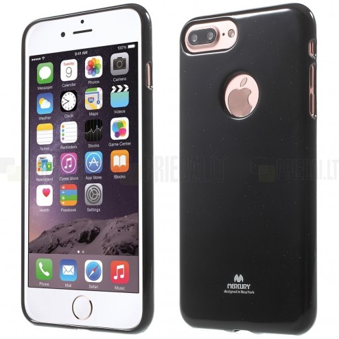 Apple iPhone 7 Plus (iPhone 8 Plus) Mercury juodas kieto silikono TPU dėklas - nugarėlė