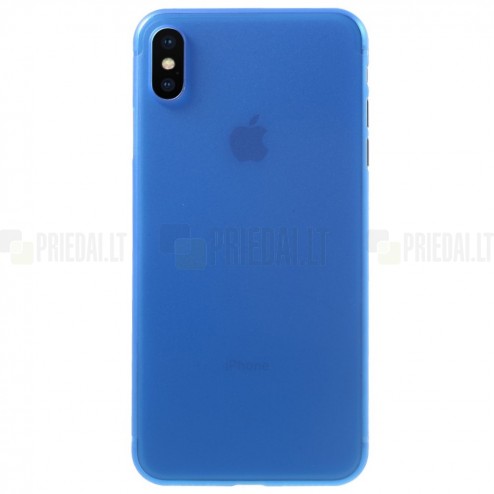 Ploniausias pasaulyje plastikinis Apple iPhone Xs Max mėlynas dėklas - nugarėlė