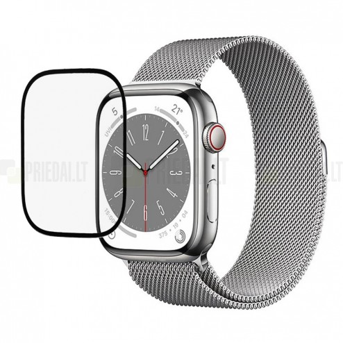 Apple Watch SE (2023) 40mm „Premium“ 9H Tempered Glass sustiprintos apsaugos juodas apsauginis ekrano stiklas 0,3 mm