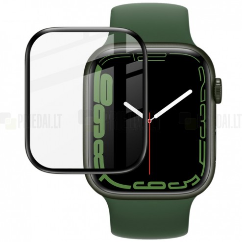 Apple Watch 9, 8, 7 41 mm „Imak“ 9H Tempered Glass sustiprintos apsaugos juodas apsauginis ekrano stiklas 0,3 mm