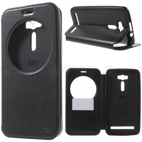 Roar Noble atverčiamas Asus Zenfone 2 Laser (ZE600KL, ZE601KL) juodas odinis dėklas