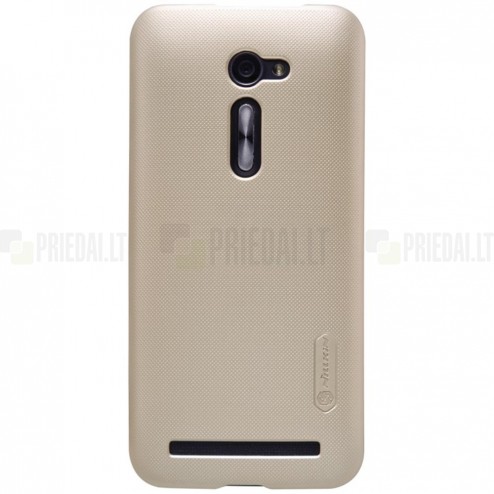 Asus Zenfone 2 5.0 (ZE500CL) Nillkin Frosted Shield auksinis plastikinis dėklas + apsauginė ekrano plėvelė