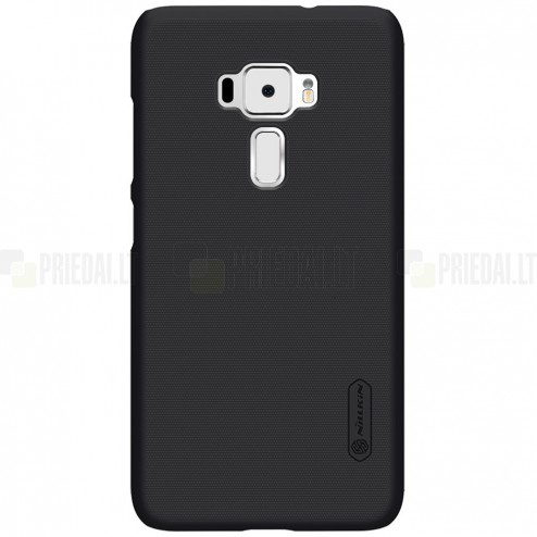 Asus Zenfone 3 5.5 (ZE552KL) Nillkin Frosted Shield juodas plastikinis dėklas + apsauginė ekrano plėvelė
