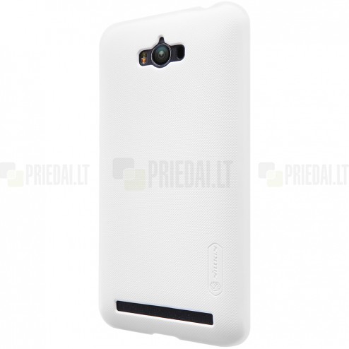 Asus Zenfone Max (ZC550KL) Nillkin Frosted Shield baltas plastikinis dėklas + apsauginė ekrano plėvelė