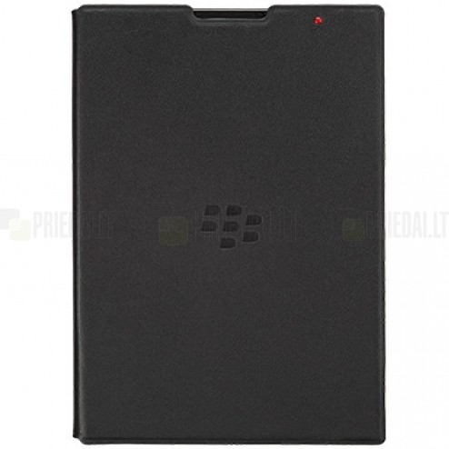 BlackBerry Passport originalus Smart Flip atverčiamas juodas dėklas su langeliu
