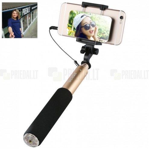 „Benks“ teleskopinė asmenukių (selfie) auksinė fotogravimo lazda (laikiklis) - monopod