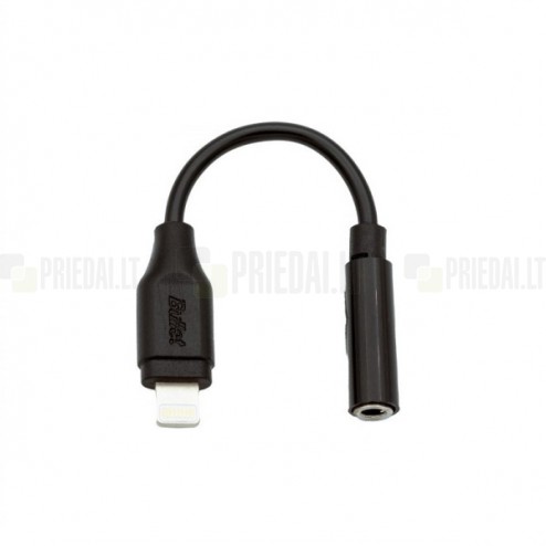 Bullet juodas Lightning 8PIN 3.5 mm AUX adapteris ausinėms
