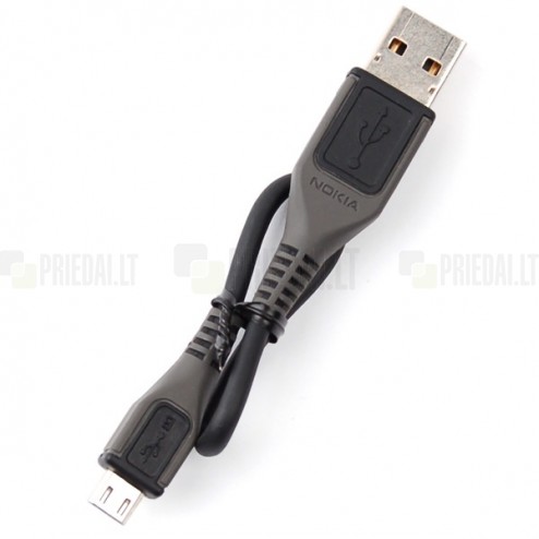 Nokia CA-101D micro usb juodas laidas 0,2 m. (originalus)