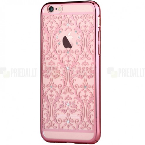 Apple iPhone 6 (6s) Devia Crystal Baroque Swarovski plastikinis skaidrus permatomas rožinis dėklas