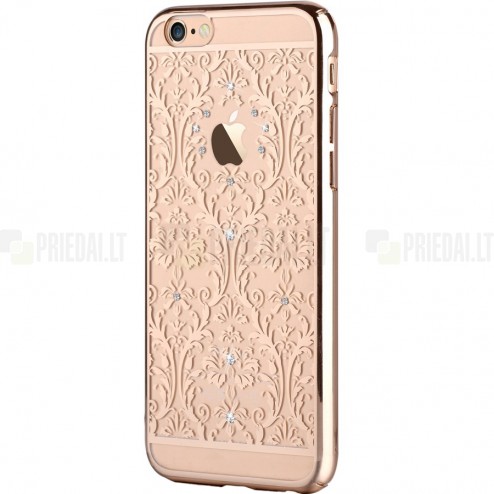 Apple iPhone 6s Plus Devia Crystal Baroque Swarovski plastikinis skaidrus permatomas auksinis dėklas su kristalais
