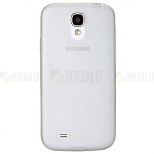 Samsung Galaxy S4 (I9500) kieto silikono TPU skaidrus, baltas dėklas - nugarėlė