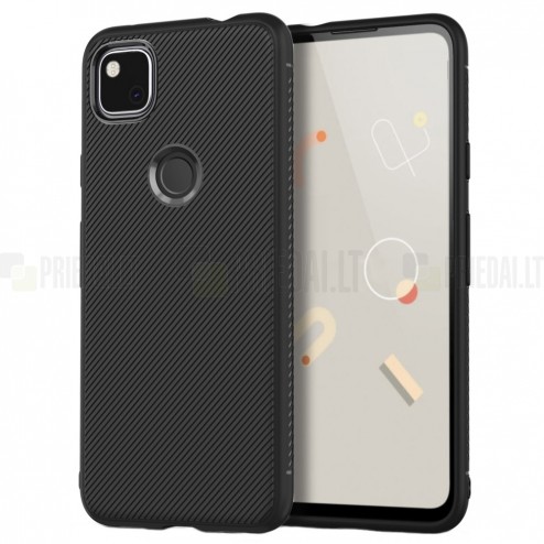 Google Pixel 4A „Jazz“ kieto silikono TPU juodas dėklas - nugarėlė