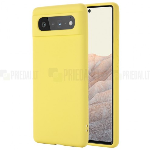 Google Pixel 6 Shell kieto silikono (TPU) dėklas geltonas - nugarėlė