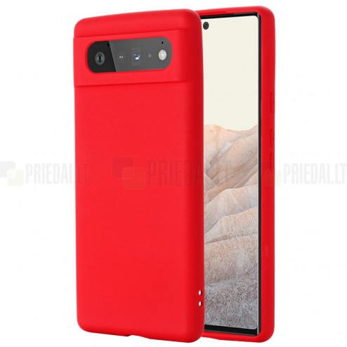 Google Pixel 6 Shell kieto silikono (TPU) dėklas raudonas - nugarėlė