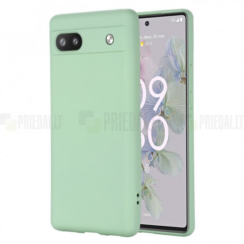 Google Pixel 6A Shell kieto silikono (TPU) dėklas žalias - nugarėlė