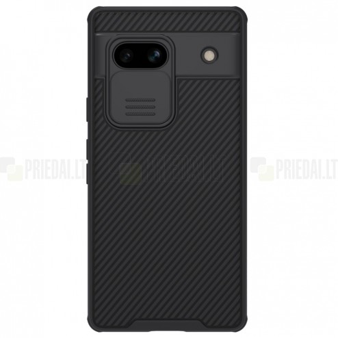 Google Pixel 7A „Nillkin“ CamShield juodas dėklas, nugarėlė su kameros apsauga