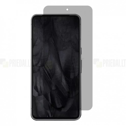 Google Pixel 8 „Premium“ 9H Tempered Glass privatumo sustiprintos apsaugos juodas pilnai dengiantis apsauginis ekrano stiklas 0,26 mm