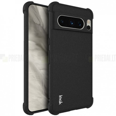 Google Pixel 8 Pro Imak sustiprintos apsaugos kieto silikono TPU juodas dėklas - nugarėlė